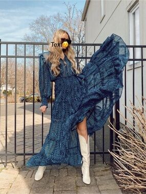 MISA Los Angeles Hadeya Dress in Blue Size S